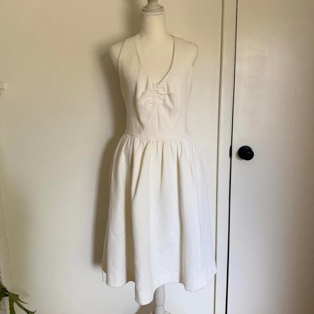 Kate Spade New York bridal white dress with subtle textured pattern
